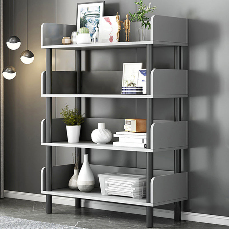 Engineered Wood Standard Bookshelf Open Back Bookcase with Shelves Grey Clearhalo 'Bookcases' 'furn' 'furn_bookcases' 'Furniture' 'Office Furniture' 6674698