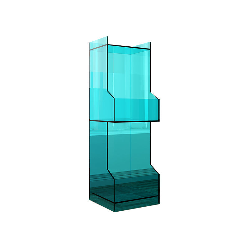 Acrylic Closed Back Bookshelf Standard Scandinavian Bookcase with Shelves 15.7"L x 11.8"W x 43.3"H Green Clearhalo 'Bookcases' 'furn' 'furn_bookcases' 'Furniture' 'Office Furniture' 6674715