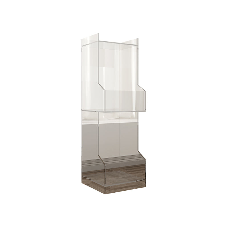 Acrylic Closed Back Bookshelf Standard Scandinavian Bookcase with Shelves 15.7"L x 11.8"W x 43.3"H White-Clear Clearhalo 'Bookcases' 'furn' 'furn_bookcases' 'Furniture' 'Office Furniture' 6674720