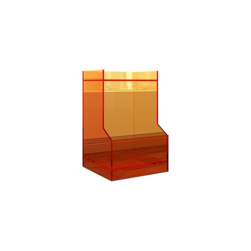 Acrylic Closed Back Bookshelf Standard Scandinavian Bookcase with Shelves 16"L x 12"W x 24"H Orange Clearhalo 'Bookcases' 'furn' 'furn_bookcases' 'Furniture' 'Office Furniture' 6674724
