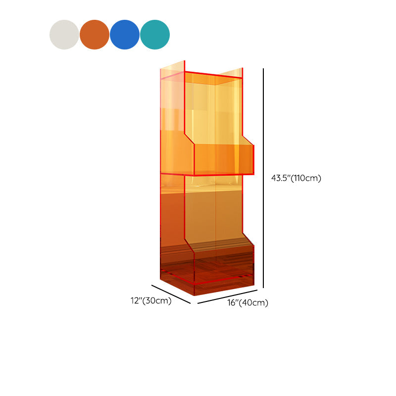 Acrylic Closed Back Bookshelf Standard Scandinavian Bookcase with Shelves Clearhalo 'Bookcases' 'furn' 'furn_bookcases' 'Furniture' 'Office Furniture' 6674728