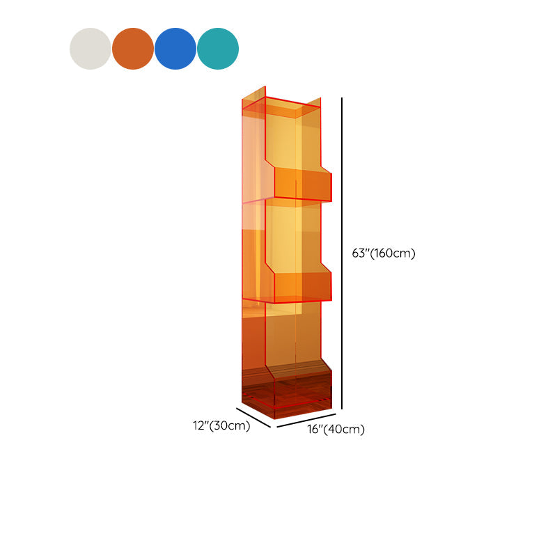 Acrylic Closed Back Bookshelf Standard Scandinavian Bookcase with Shelves Clearhalo 'Bookcases' 'furn' 'furn_bookcases' 'Furniture' 'Office Furniture' 6674729