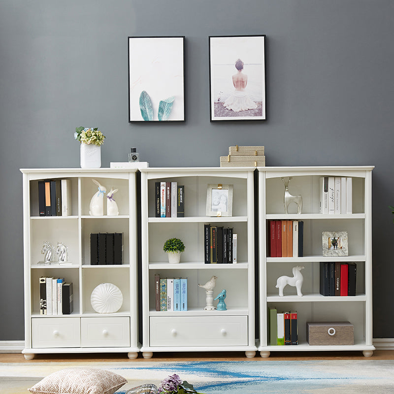 Contemporary Closed Back Bookshelf Standard Wooden Bookcase with Shelves