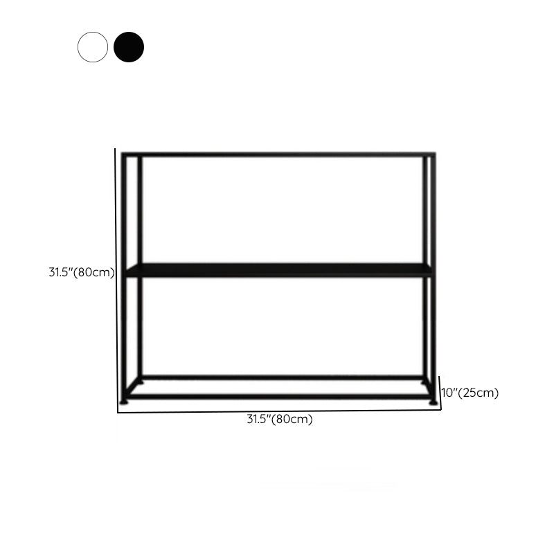 Metal Etagere Bookshelf Contemporary Open Back Bookcase with Shelves