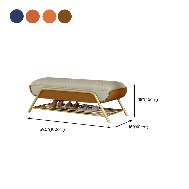 Glam Cushioned Seating Bench Rectangle Shoe Storage Entryway and Bedroom Bench Clearhalo 'Benches' 'Chairs & Seating' 'furn' 'furn_benches' 'Furniture' 'Living Room Furniture' 6674850