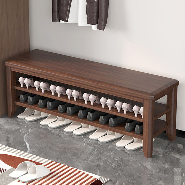 Mid-Century Modern Seating Bench Rubberwood Rectangle Entryway Bench Clearhalo 'Benches' 'Chairs & Seating' 'furn' 'furn_benches' 'Furniture' 'Living Room Furniture' 6674868