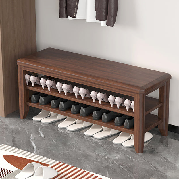 Mid-Century Modern Seating Bench Rubberwood Rectangle Entryway Bench Clearhalo 'Benches' 'Chairs & Seating' 'furn' 'furn_benches' 'Furniture' 'Living Room Furniture' 6674871