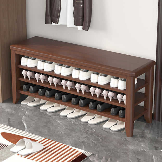 Mid-Century Modern Seating Bench Rubberwood Rectangle Entryway Bench Clearhalo 'Benches' 'Chairs & Seating' 'furn' 'furn_benches' 'Furniture' 'Living Room Furniture' 6674873