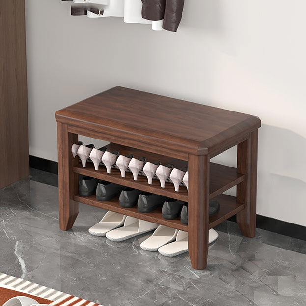 Mid-Century Modern Seating Bench Rubberwood Rectangle Entryway Bench Clearhalo 'Benches' 'Chairs & Seating' 'furn' 'furn_benches' 'Furniture' 'Living Room Furniture' 6674885