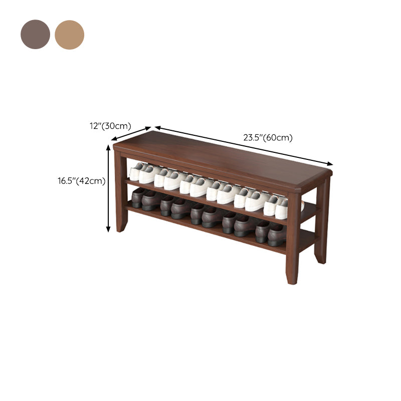 Mid-Century Modern Seating Bench Rubberwood Rectangle Entryway Bench Clearhalo 'Benches' 'Chairs & Seating' 'furn' 'furn_benches' 'Furniture' 'Living Room Furniture' 6674892