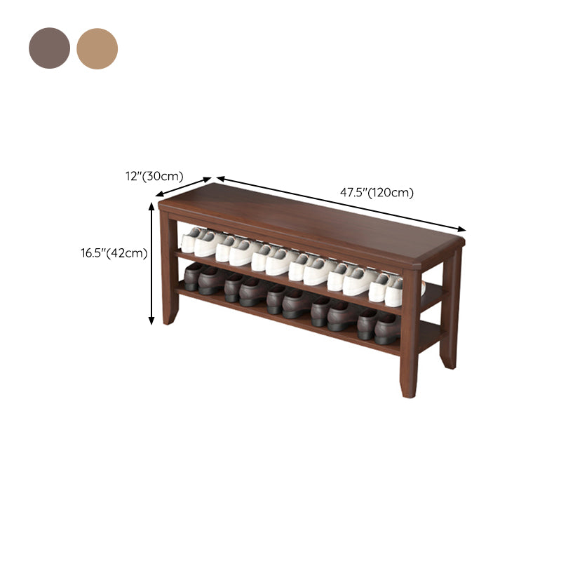 Mid-Century Modern Seating Bench Rubberwood Rectangle Entryway Bench Clearhalo 'Benches' 'Chairs & Seating' 'furn' 'furn_benches' 'Furniture' 'Living Room Furniture' 6674895