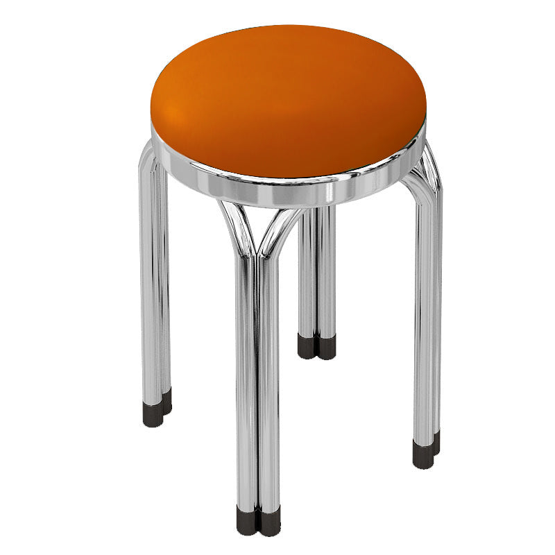 Round Modern Standard Leather Water Resistant Standard for Drawing Room Orange 1 Piece Clearhalo 'furn' 'furn_ottomans_poufs' 'Furniture' 'Living Room Furniture' 'Ottomans & Poufs' 'ottomans_poufs' 6675407