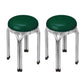 Round Modern Standard Leather Water Resistant Standard for Drawing Room Blackish Green 2 Piece Set Clearhalo 'furn' 'furn_ottomans_poufs' 'Furniture' 'Living Room Furniture' 'Ottomans & Poufs' 'ottomans_poufs' 6675423