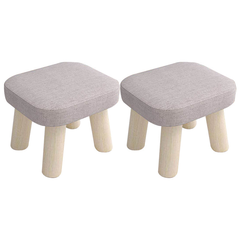 Modern Wooden Standard Trea Resistant Solid Color Indoor Standard Grey 2 Piece Set Clearhalo 'furn' 'furn_ottomans_poufs' 'Furniture' 'Living Room Furniture' 'Ottomans & Poufs' 'ottomans_poufs' 6675437