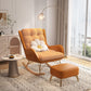 Luxurious Recliner Living Room Lazy Fabric Soft Upholstered Rocking Chairs Rocking Chair with Ottomans Orange Clearhalo 'Chairs & Seating' 'furn' 'furn_rocking_chairs' 'Furniture' 'Living Room Furniture' 'Rocking Chairs' 'rocking_chairs' 6675470