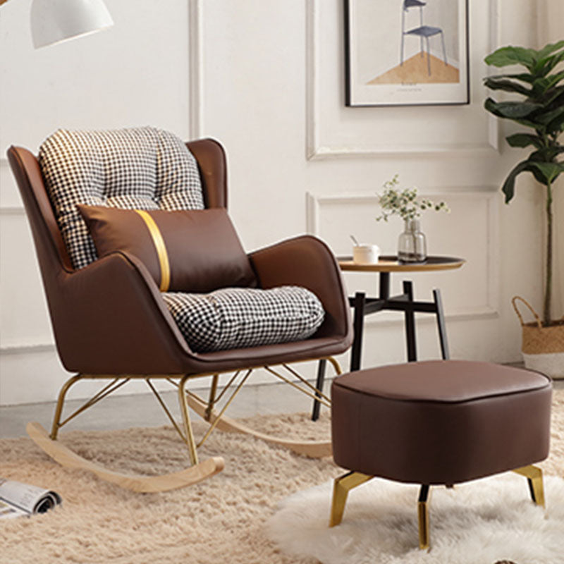 Luxurious Recliner Living Room Lazy Fabric Soft Upholstered Rocking Chairs Clearhalo 'Chairs & Seating' 'furn' 'furn_rocking_chairs' 'Furniture' 'Living Room Furniture' 'Rocking Chairs' 'rocking_chairs' 6675471