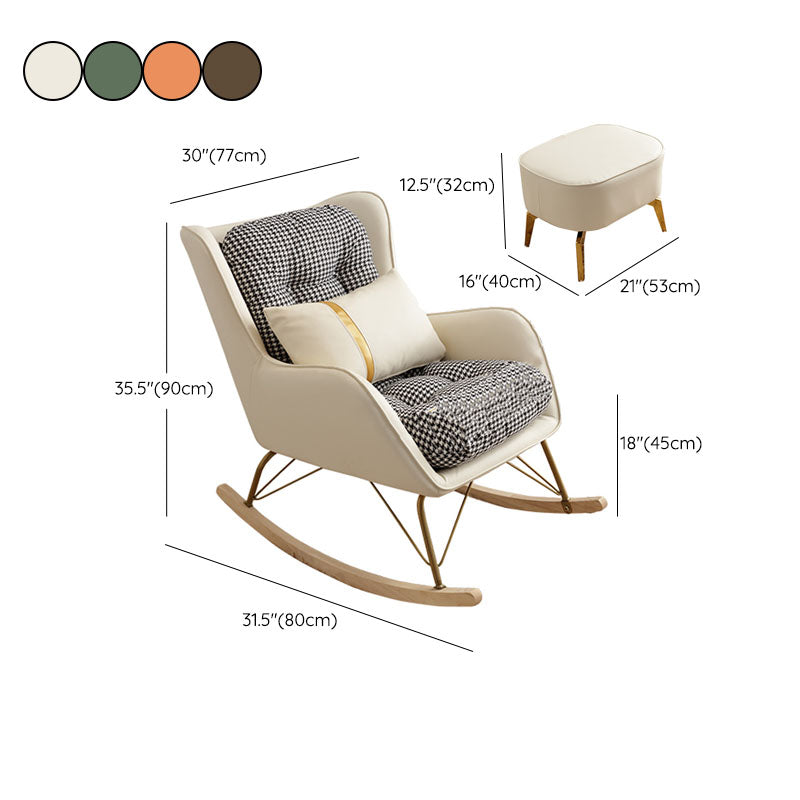Luxurious Recliner Living Room Lazy Fabric Soft Upholstered Rocking Chairs Clearhalo 'Chairs & Seating' 'furn' 'furn_rocking_chairs' 'Furniture' 'Living Room Furniture' 'Rocking Chairs' 'rocking_chairs' 6675488