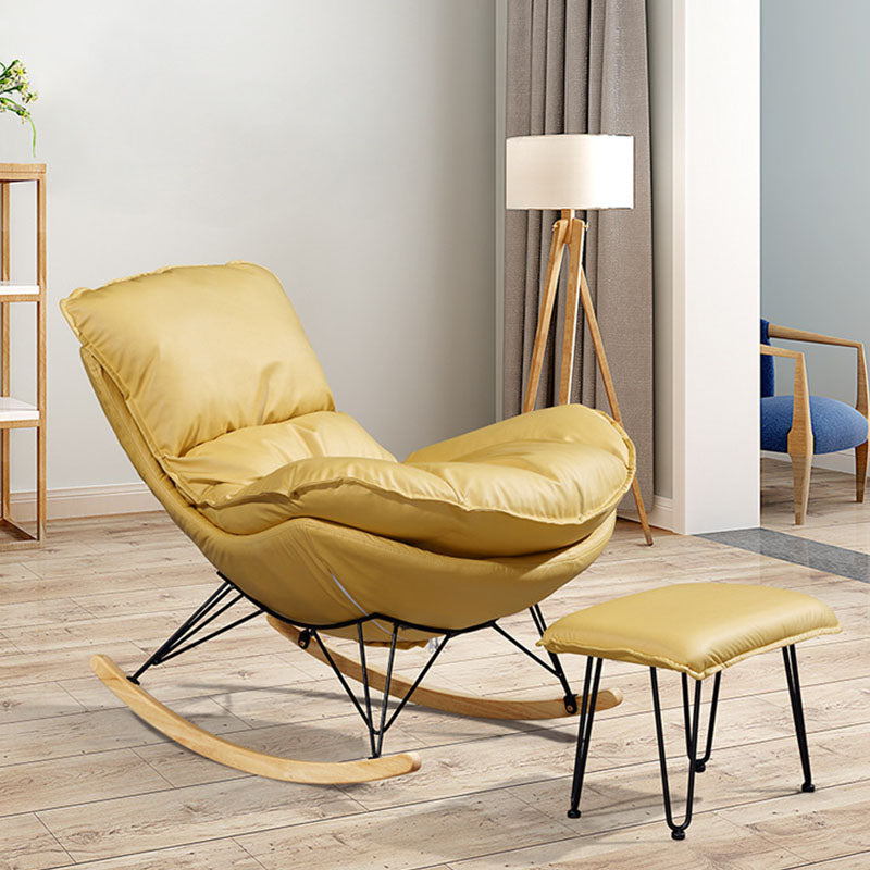 Sedia di divano pigro moderna sedia a dondolo a base di ferro in soggiorno