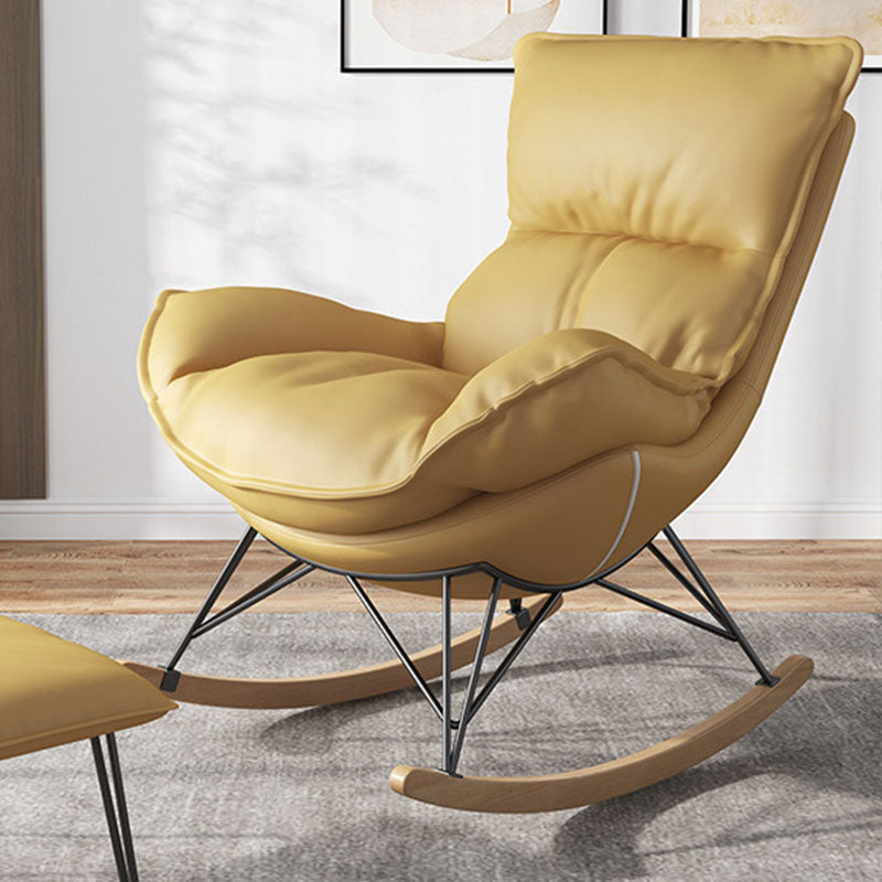 Sedia di divano pigro moderna sedia a dondolo a base di ferro in soggiorno