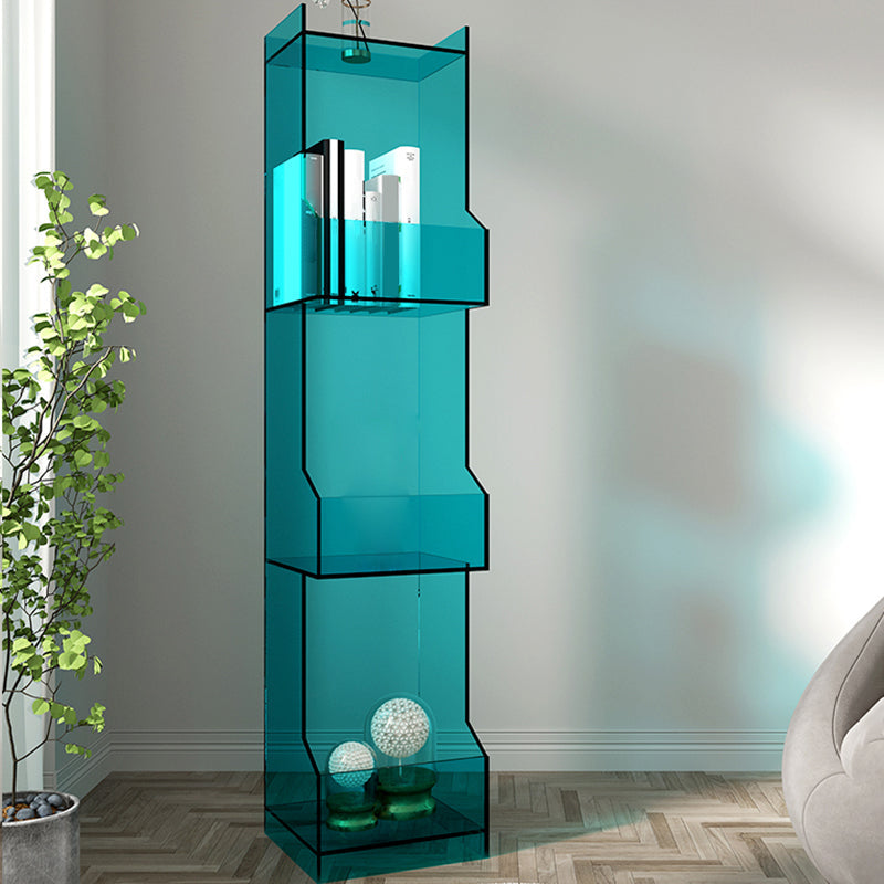 Acrylic Closed Back Bookshelf Standard Scandinavian Bookcase with Shelves Clearhalo 'Bookcases' 'furn' 'furn_bookcases' 'Furniture' 'Office Furniture' 6675539