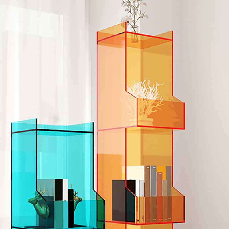 Acrylic Closed Back Bookshelf Standard Scandinavian Bookcase with Shelves