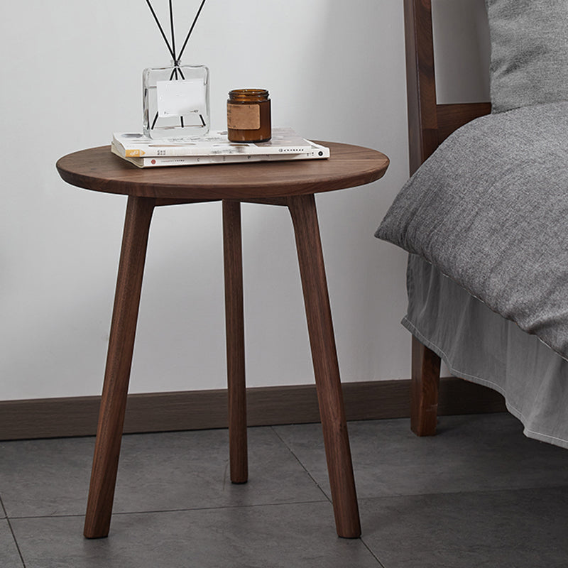 Scandinavian Solid Wood 3 Legs Double Tier Living Room Side Table