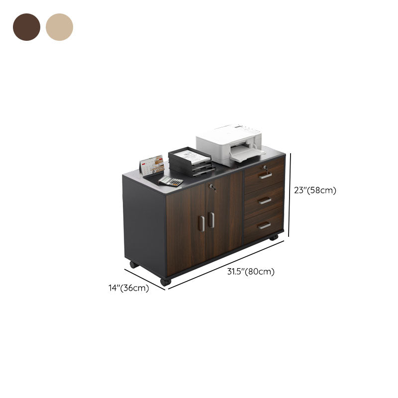 Modern File Cabinet Wood Lock Storage Filing Cabinet with Wheels Clearhalo 'Filing Cabinets' 'filling_cabinets' 'furn' 'furn_filling_cabinets' 'Furniture' 'Office Furniture' 6676228