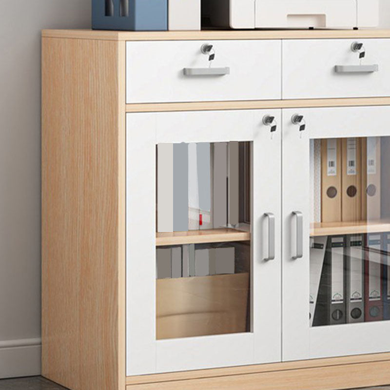 Gabinetto di file in stile contemporaneo in legno Abbassino laterale con archiviazione di bloccaggio