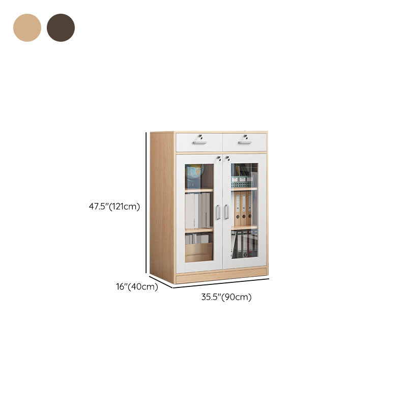 Gabinetto di file in stile contemporaneo in legno Abbassino laterale con archiviazione di bloccaggio