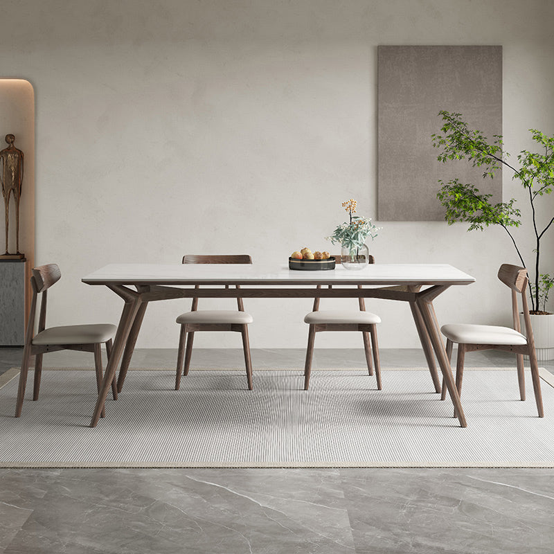 Modernas 1/4/5/7 Piezas Sillas de comedor de comedor Muebles de rectángulo de piedra para casa