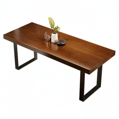 産業1/4/5/7ピース家具ソリッドウッド長方形のダイニングルームセットブラウン