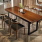 産業1/4/5/7ピース家具ソリッドウッド長方形のダイニングルームセットブラウン