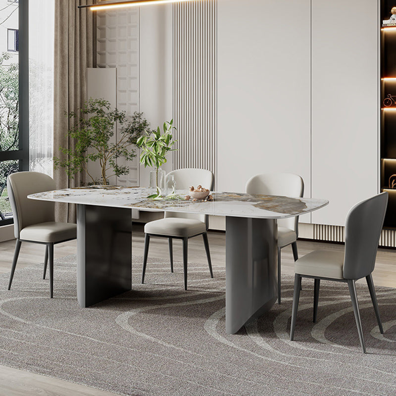 Set di tavoli da pranzo rettangolare 1/2/5/7 pezzi set da pranzo in pietra bianca per cucina
