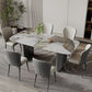 Set di tavoli da pranzo rettangolare 1/2/5/7 pezzi set da pranzo in pietra bianca per cucina