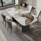 Set di tavoli da pranzo rettangolare 1/2/5/7 pezzi set da pranzo in pietra bianca per cucina
