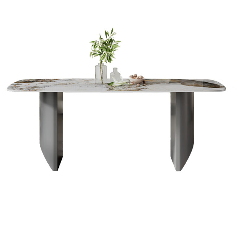 Set di tavoli da pranzo rettangolare 1/2/5/7 pezzi set da pranzo in pietra bianca per cucina