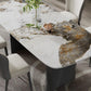 Set di tavoli da pranzo rettangolare 1/2/5/7 pezzi set da pranzo in pietra bianca per cucina