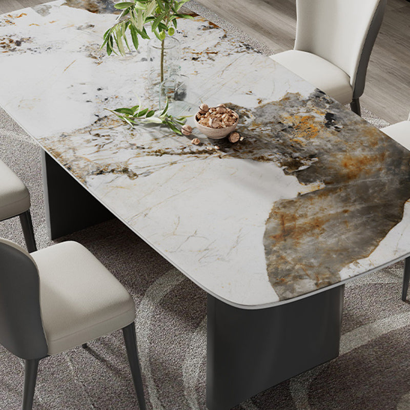 Set di tavoli da pranzo rettangolare 1/2/5/7 pezzi set da pranzo in pietra bianca per cucina