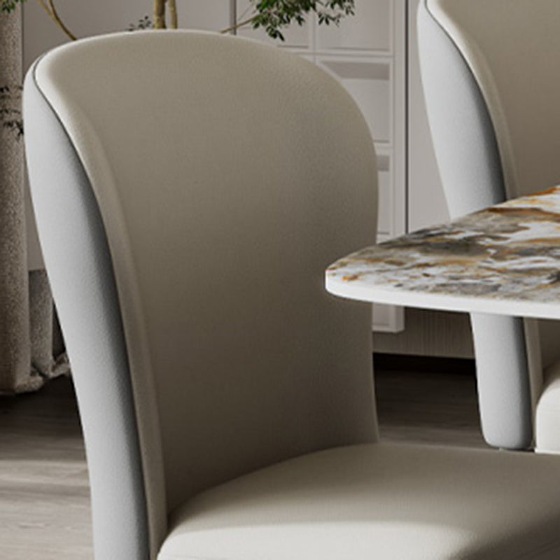 Set di tavoli da pranzo rettangolare 1/2/5/7 pezzi set da pranzo in pietra bianca per cucina