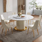Moderne ronde eettafel massief houten voetstuk eettafel voor eetkamer