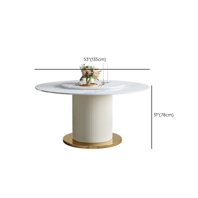Moderne ronde eettafel massief houten voetstuk eettafel voor eetkamer