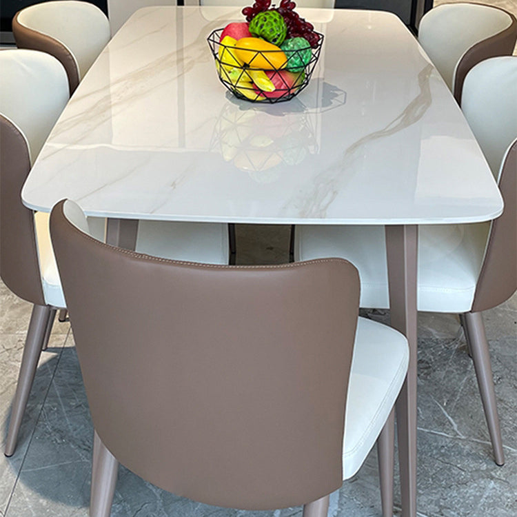 Mesa de comedor de piedra moderna medieval con mesa de pedestal de 4 patas para cocina