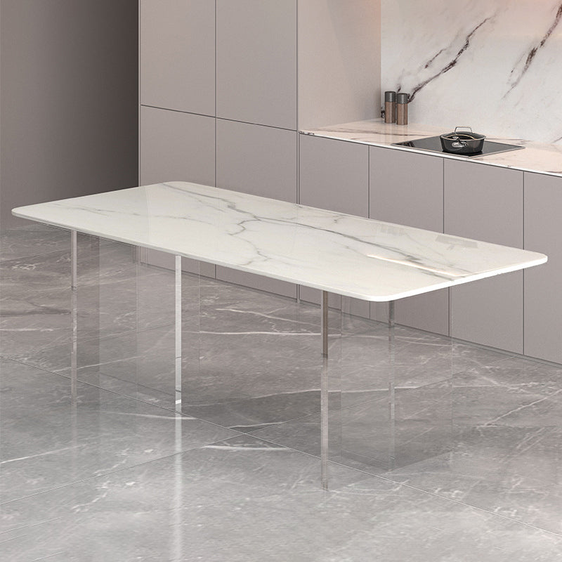 Table à manger en pierre moderne médiévale, table à double piédestal pour salle à manger
