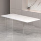 Table à manger en pierre moderne médiévale, table à double piédestal pour salle à manger