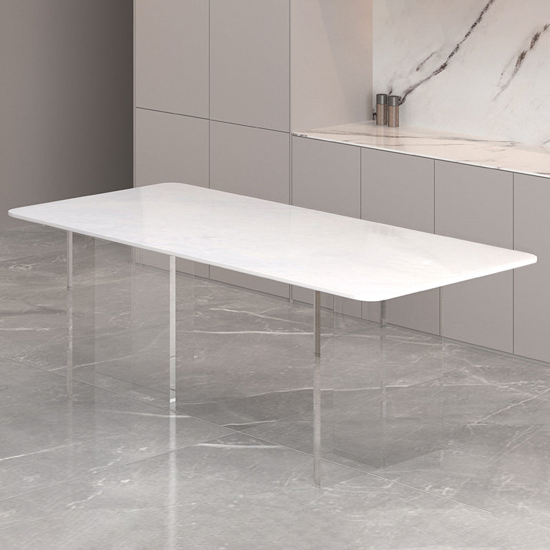 Table à manger en pierre moderne médiévale, table à double piédestal pour salle à manger