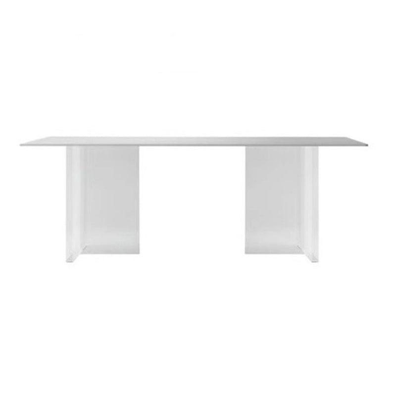 Table à manger en pierre moderne médiévale, table à double piédestal pour salle à manger