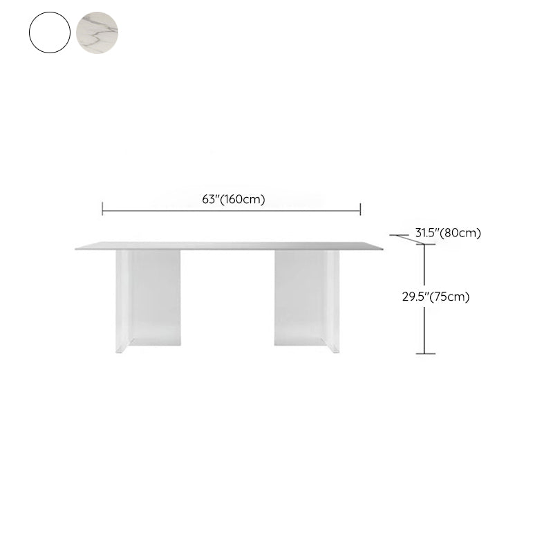Table à manger en pierre moderne médiévale, table à double piédestal pour salle à manger