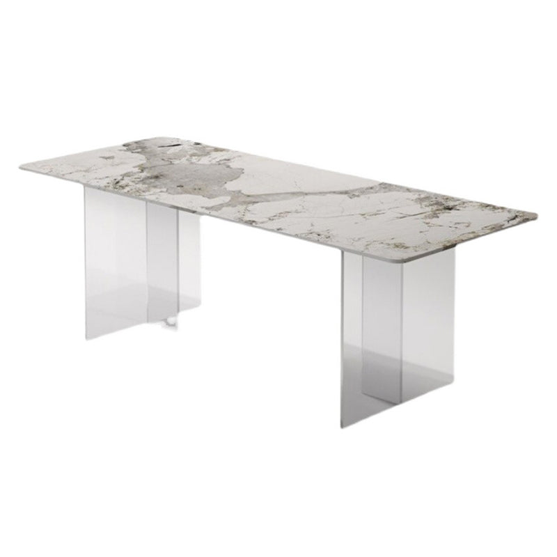 Table à manger en pierre moderne médiévale, Table à Double piédestal pour cuisine