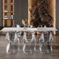 Table à manger en pierre moderne médiévale, Table à Double piédestal pour cuisine
