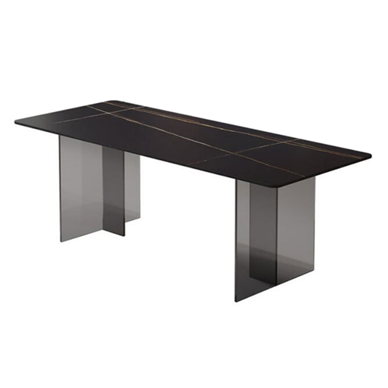 Table à manger en pierre moderne médiévale, Table à Double piédestal pour cuisine